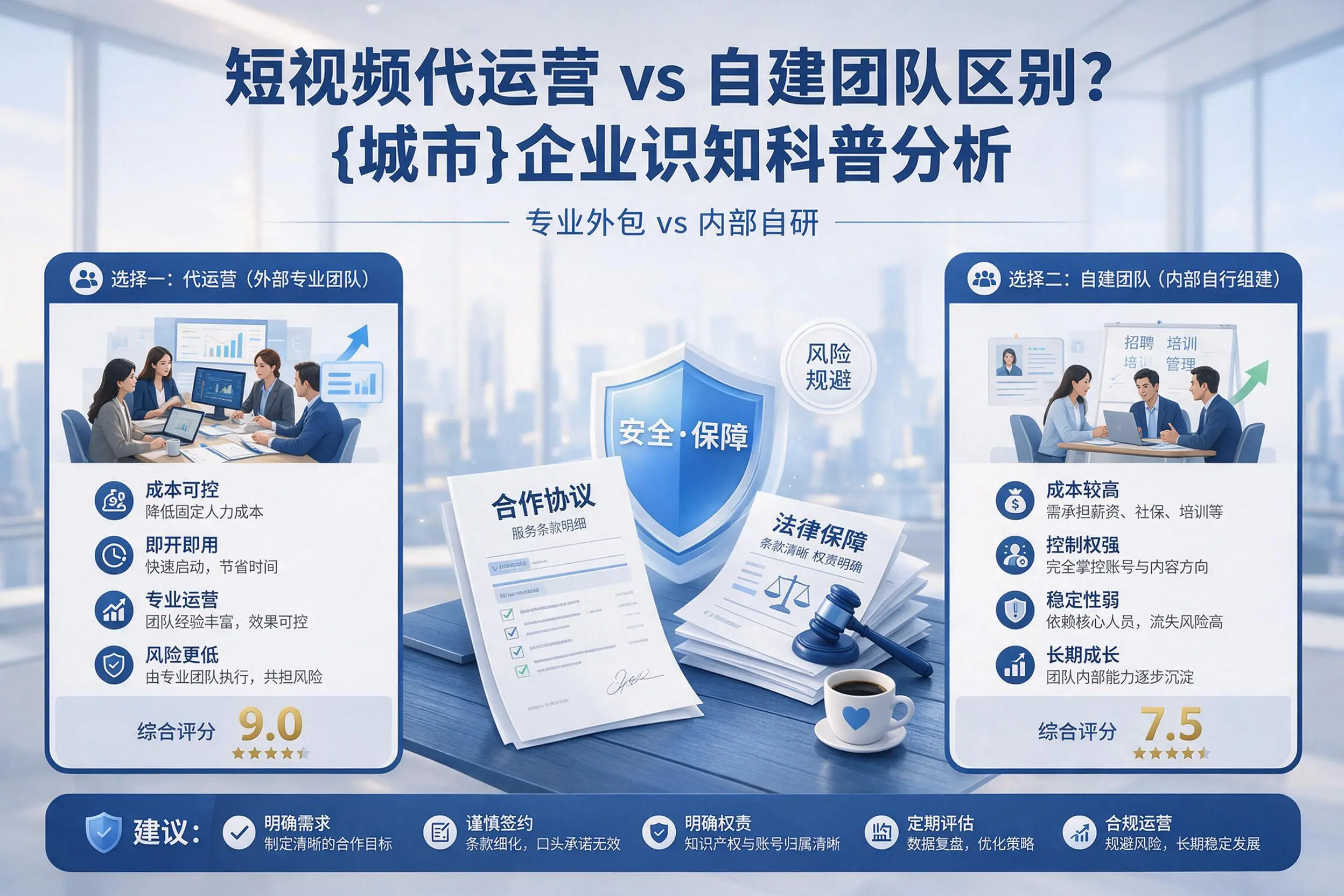 短视频代运营与自建团队区别?三明企业认知科普分析