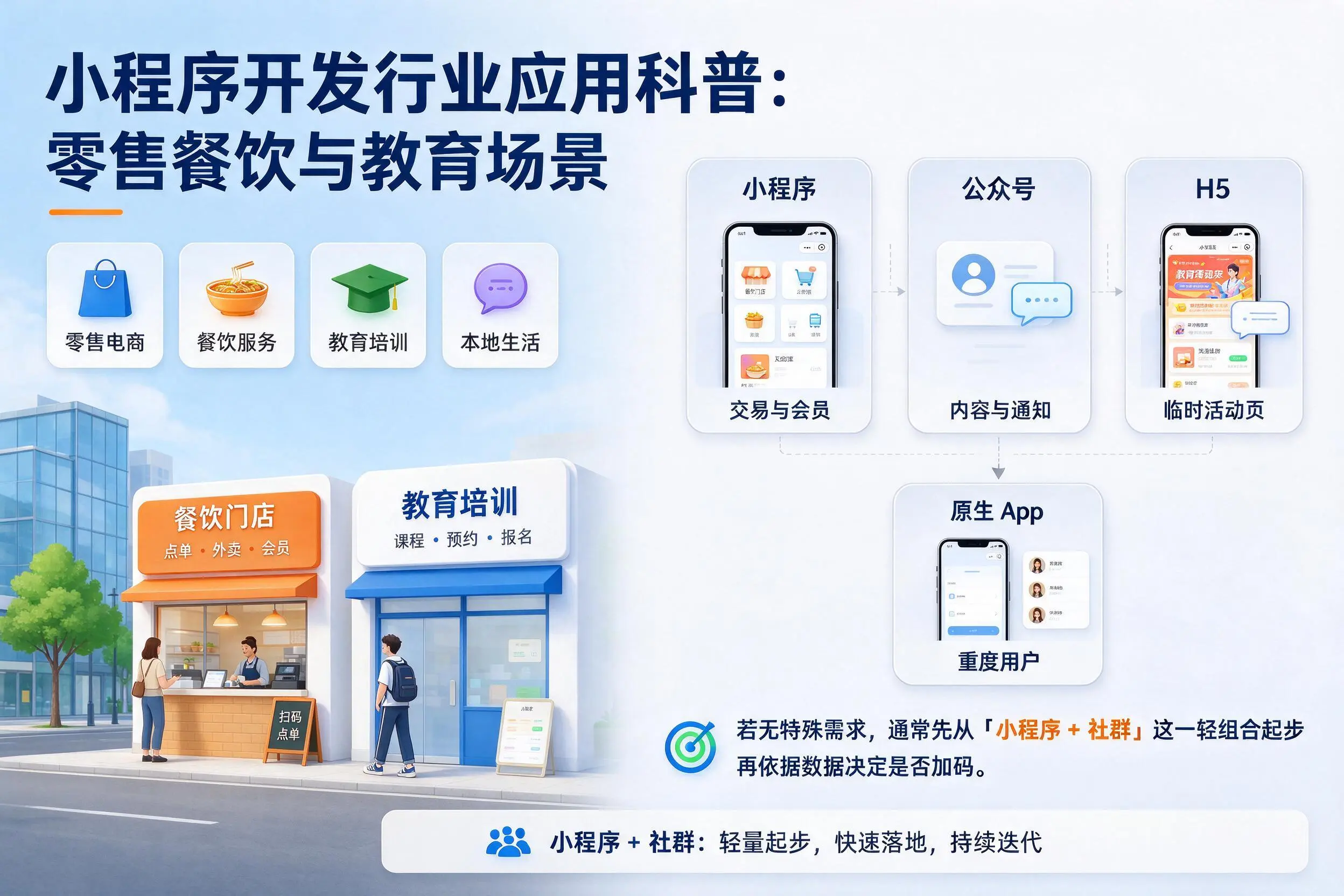 三明小程序开发行业应用科普：零售餐饮与教育场景