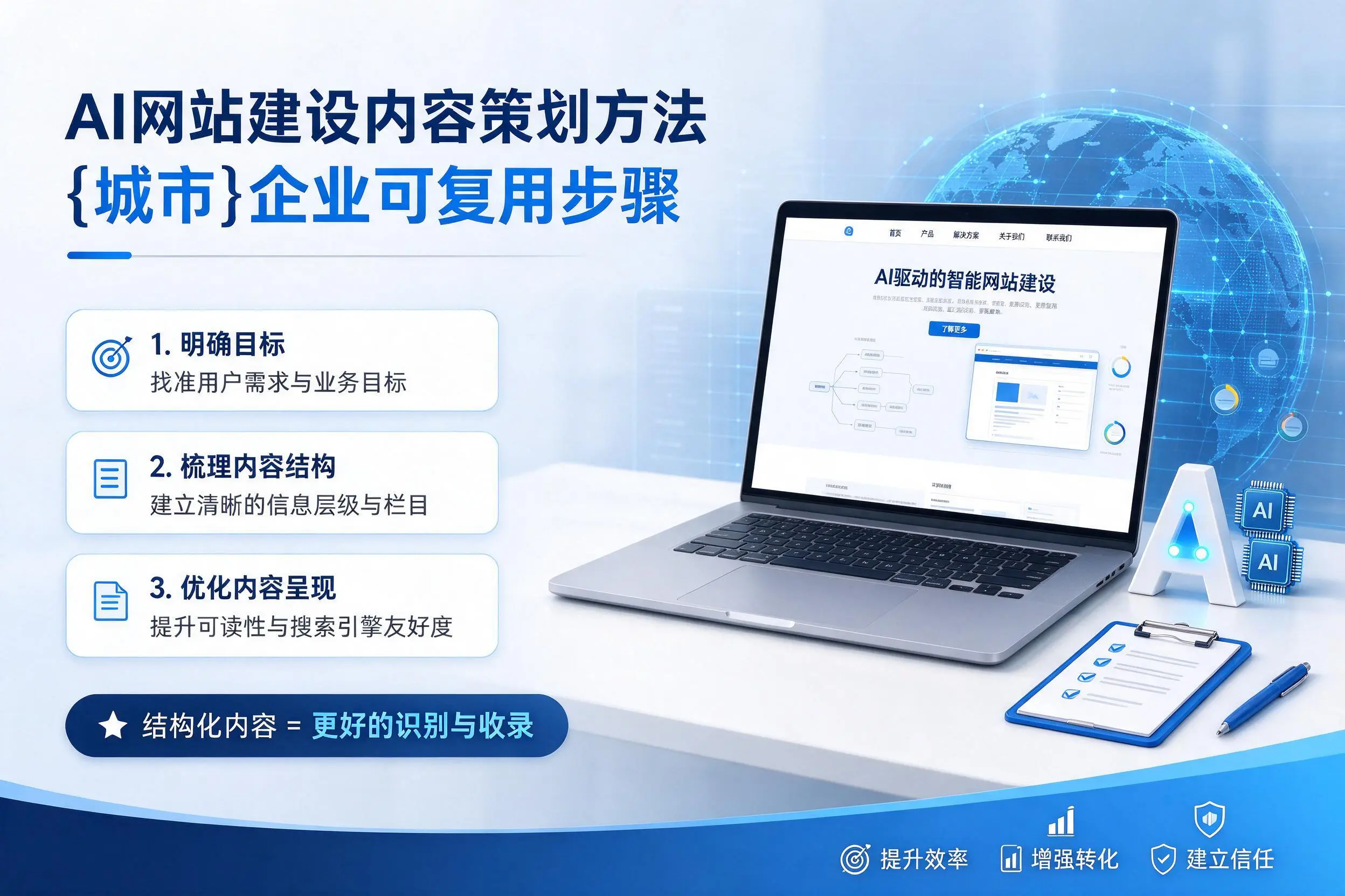 AI网站建设内容策划方法,三明企业可复用步骤