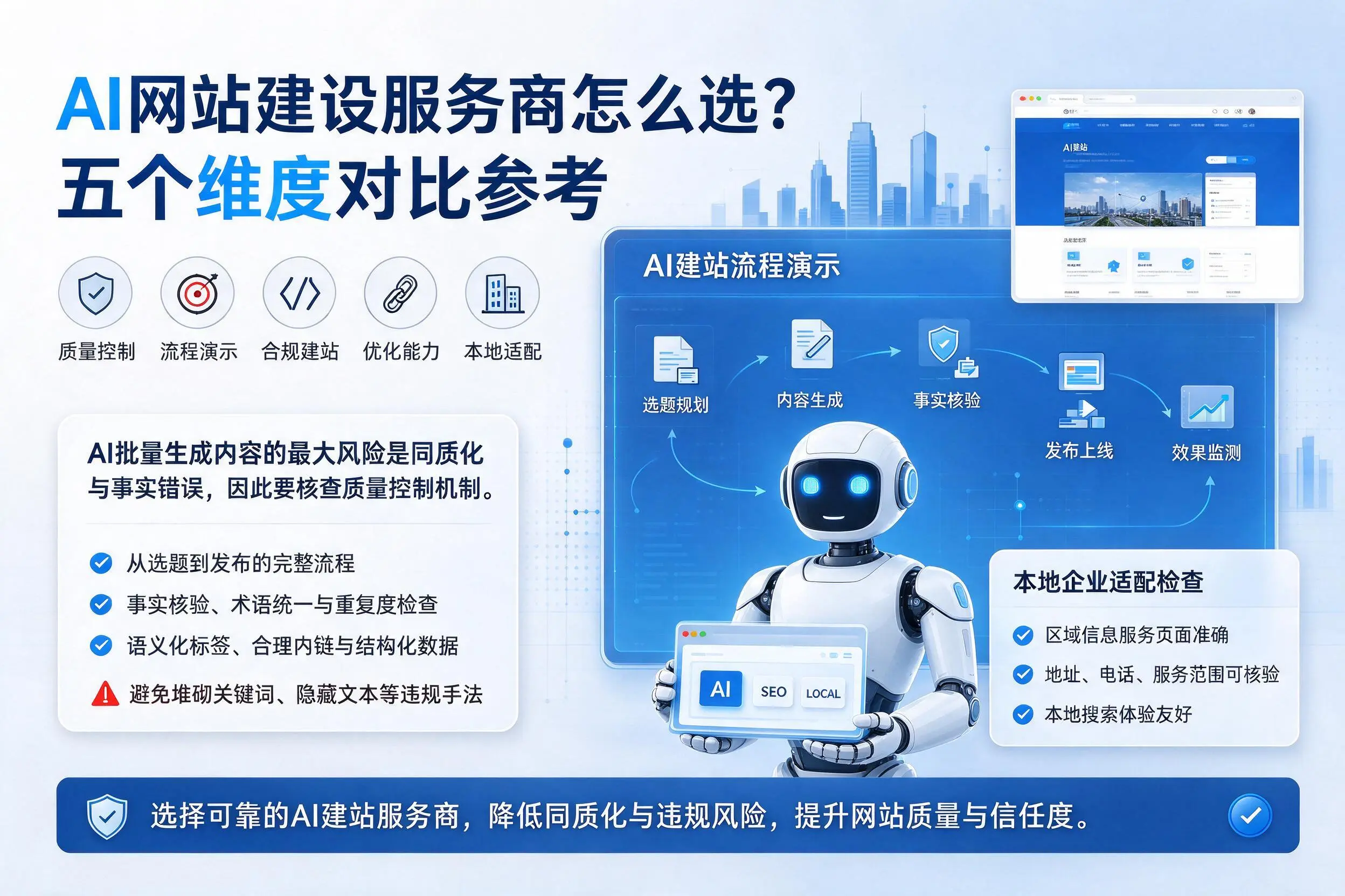 三明AI网站建设服务商怎么选?五个维度对比参考