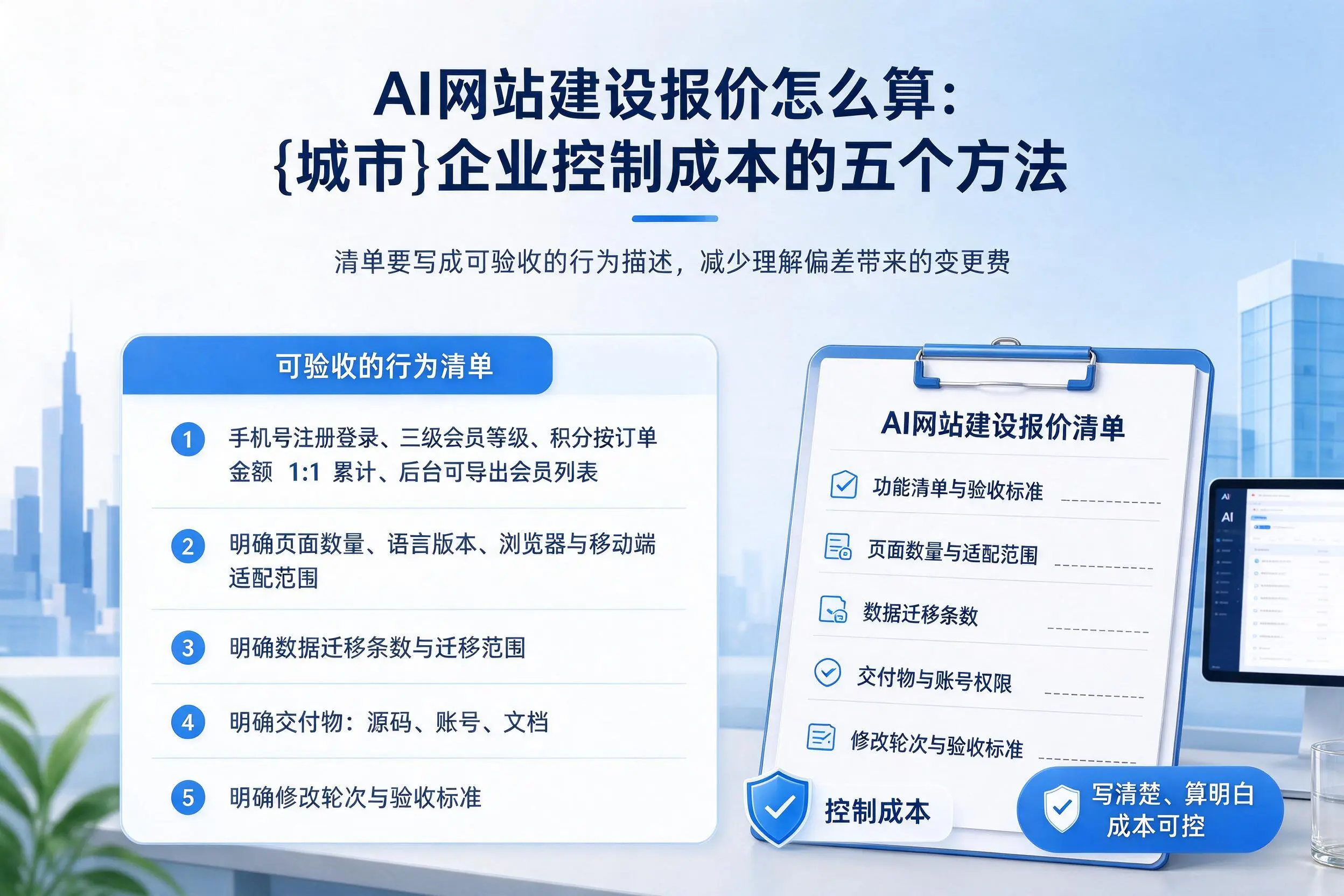 AI网站建设报价怎么算：三明企业控制成本的五个方法